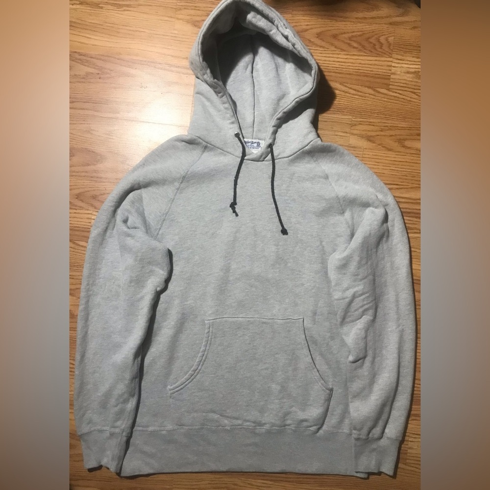 Velva Sheen USA Heather Gray Hoodie Mens L Drawstring Pullover